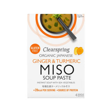 Clearspring Organic Japanese Ginger & Turmeric Instant Miso Soup - 4 Sachets