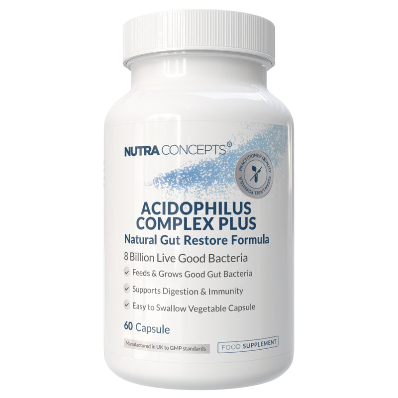 Nutraconcepts Acidophilus Complex Plus - Bacteria Probiotic Gut Support - 60 Capsules